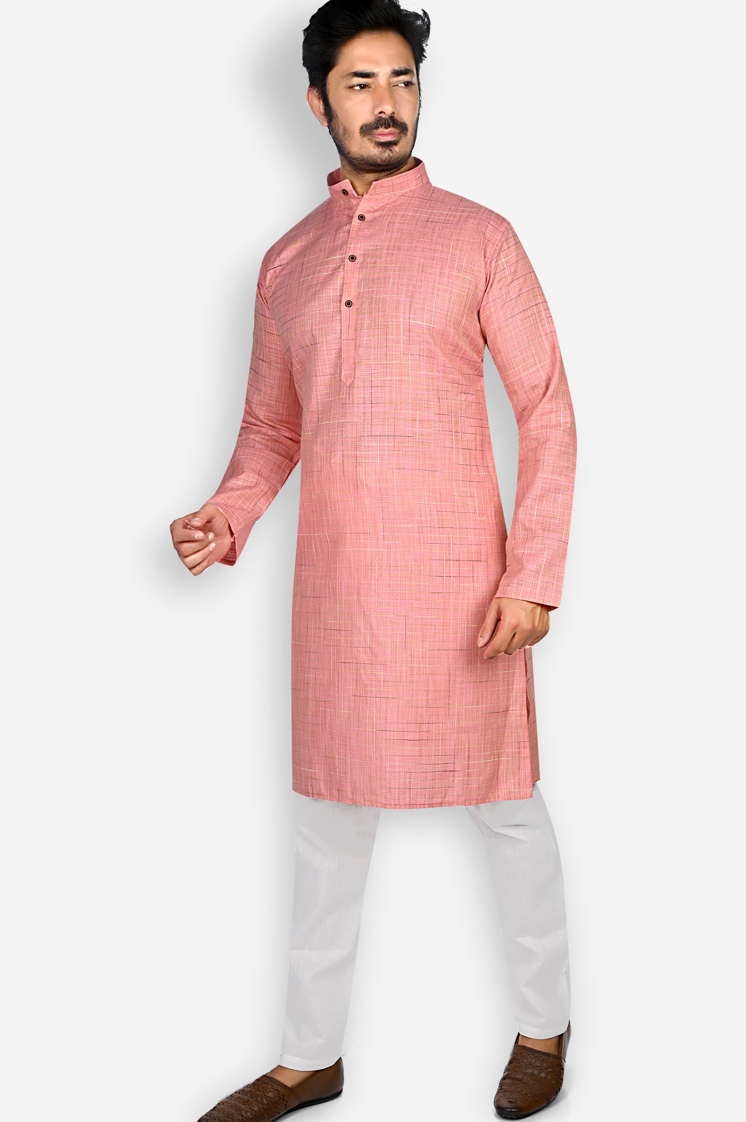 Cotton Kurta for Men - Pink | KPDU731753 | DesiQlo