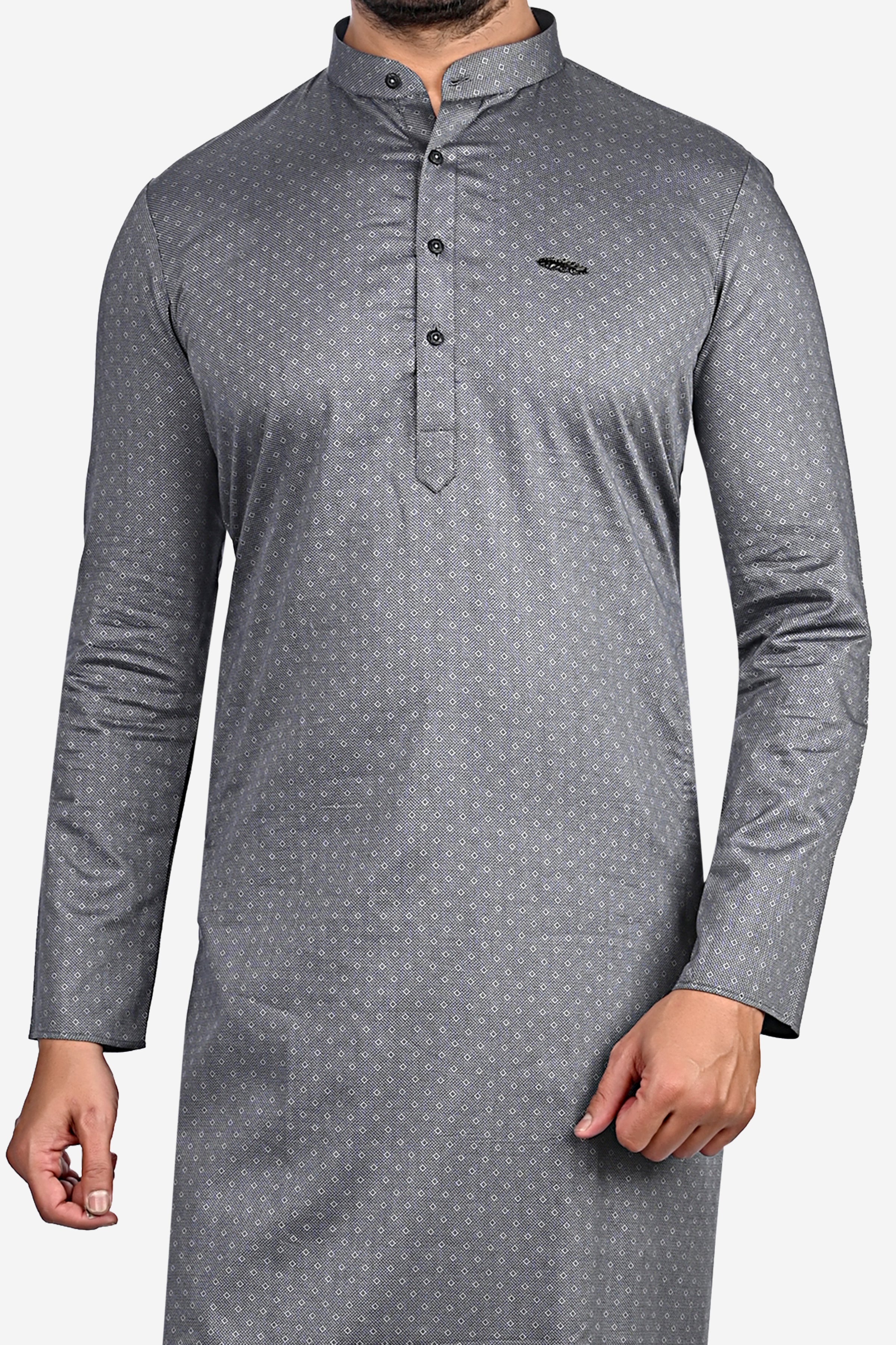Cotton Kurta for Men - Grey | KUPR11746G | DesiQlo