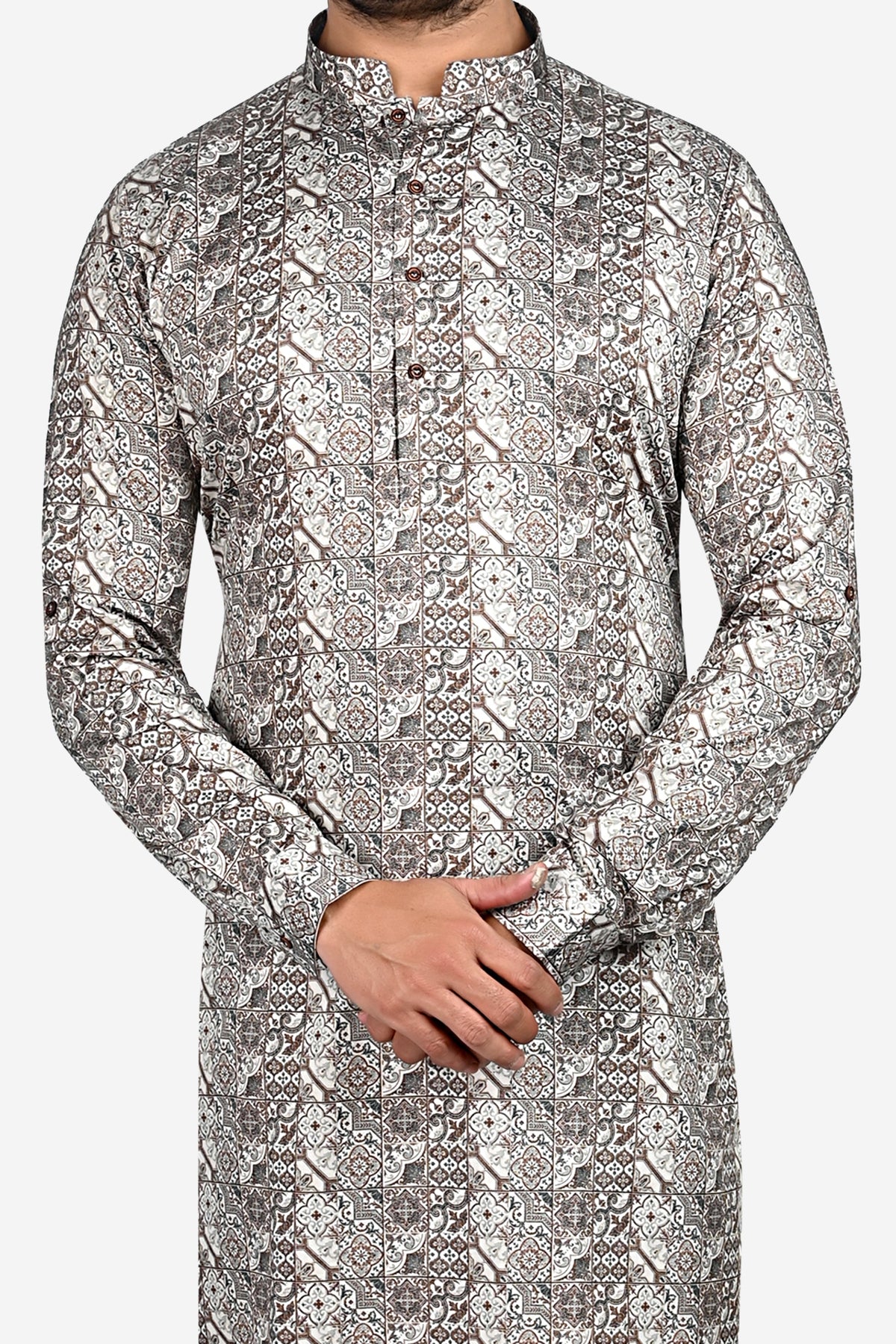 Cotton Kurta for Men - Brown | KUPR12401B