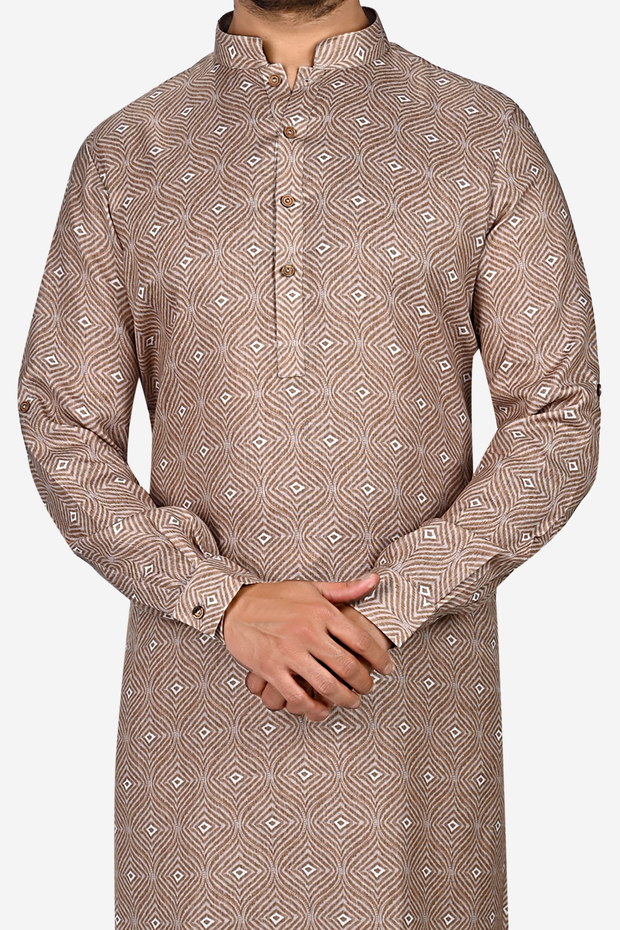 Cotton Kurta for Men - Multicolor | KPPR12296A | DesiQlo