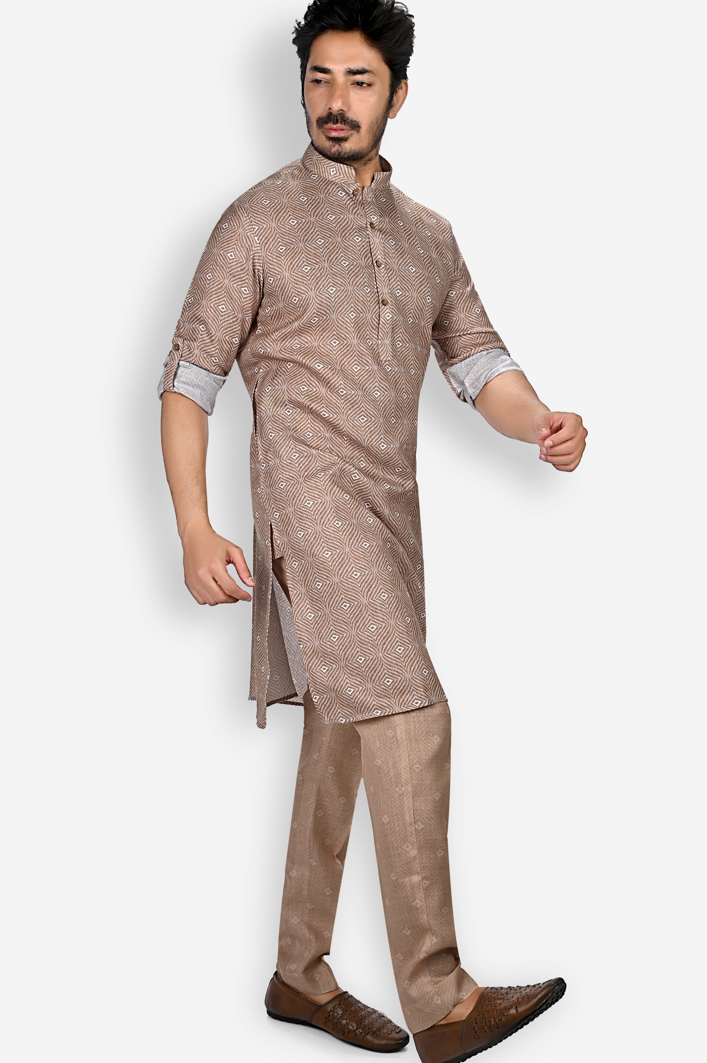 Cotton Kurta for Men - Multicolor | KPPR12296A | DesiQlo