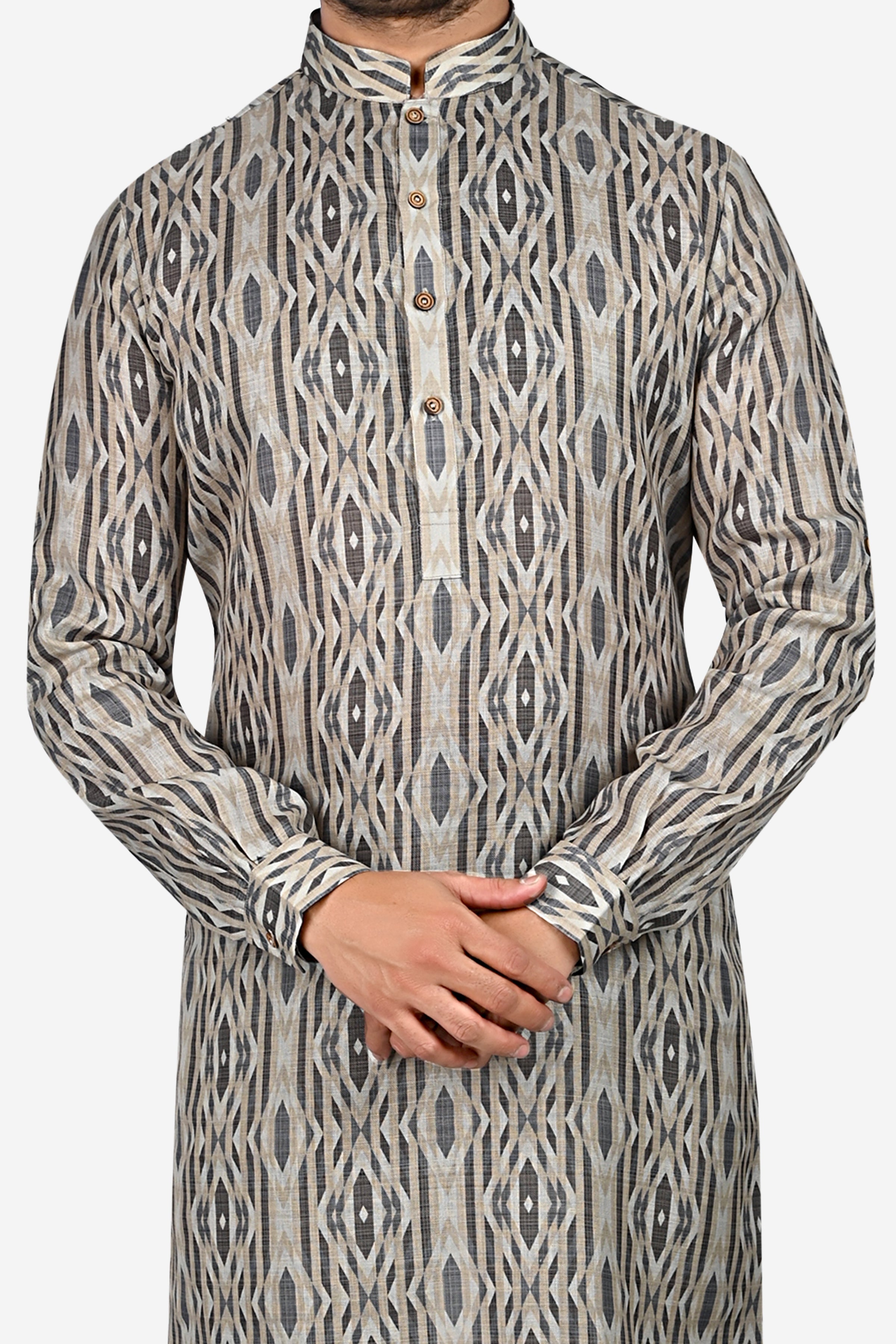 Cotton Kurta for Men - Multicolor | KPPR12295G | DesiQlo