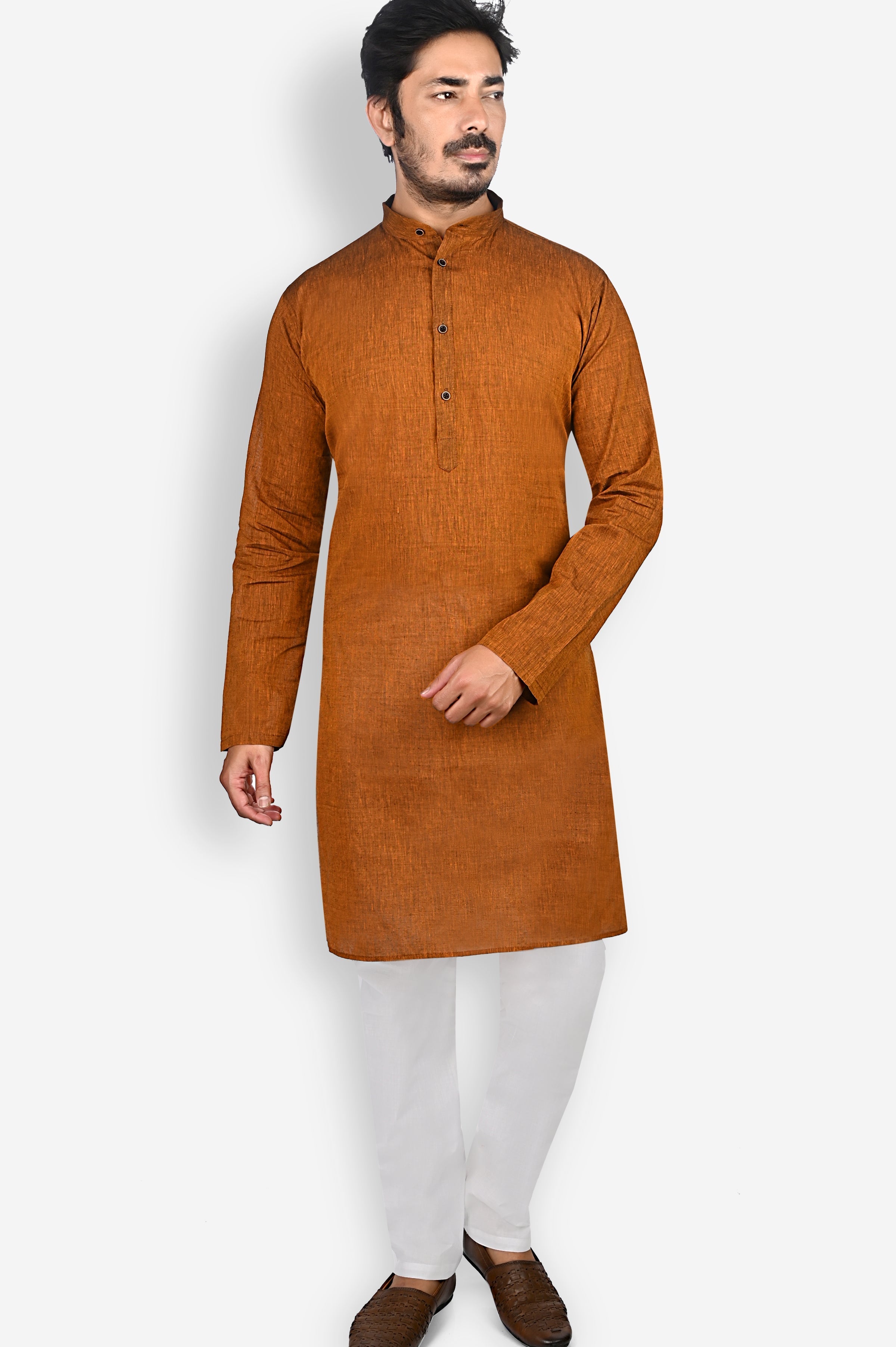 Cotton Kurta for Men - Brown | KUDU570734 | DesiQlo