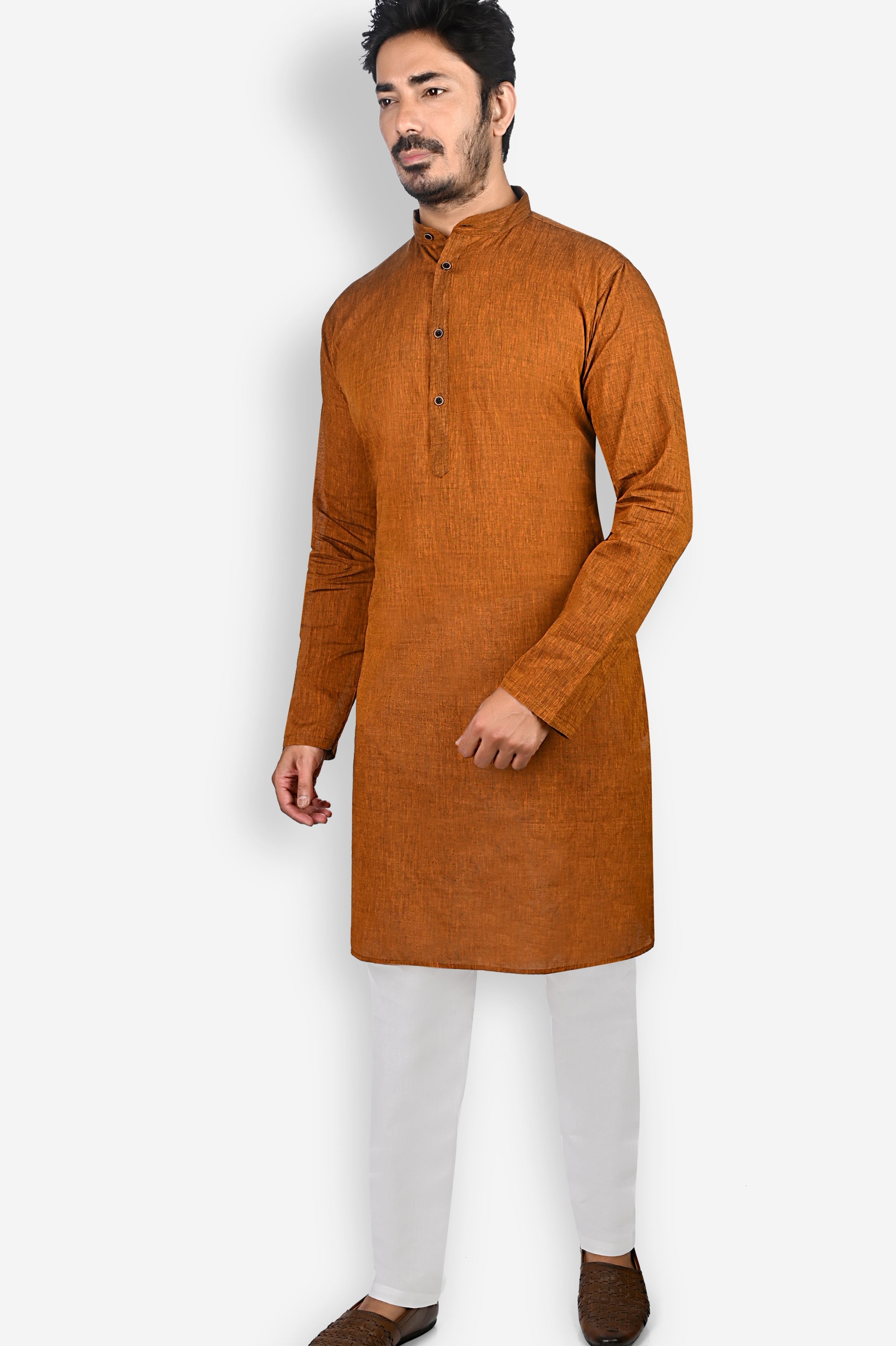 Cotton Kurta for Men - Brown | KUDU570734 | DesiQlo