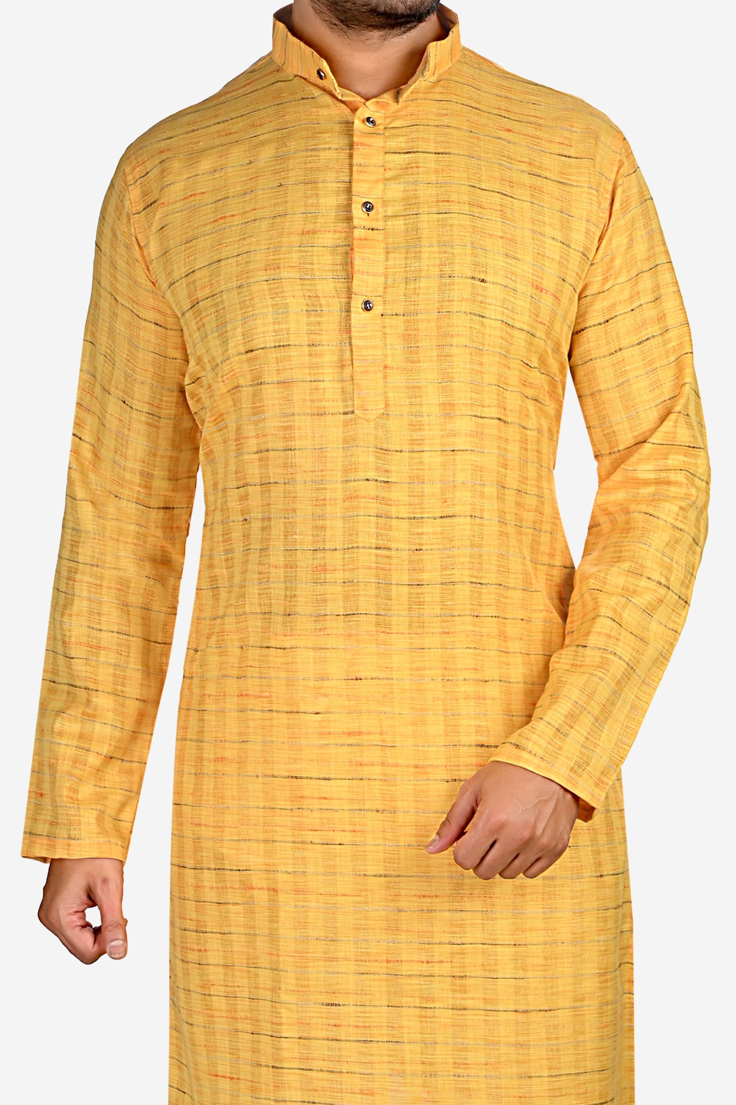 Cotton Kurta for Men - Yellow | KPDU731773 | DesiQlo