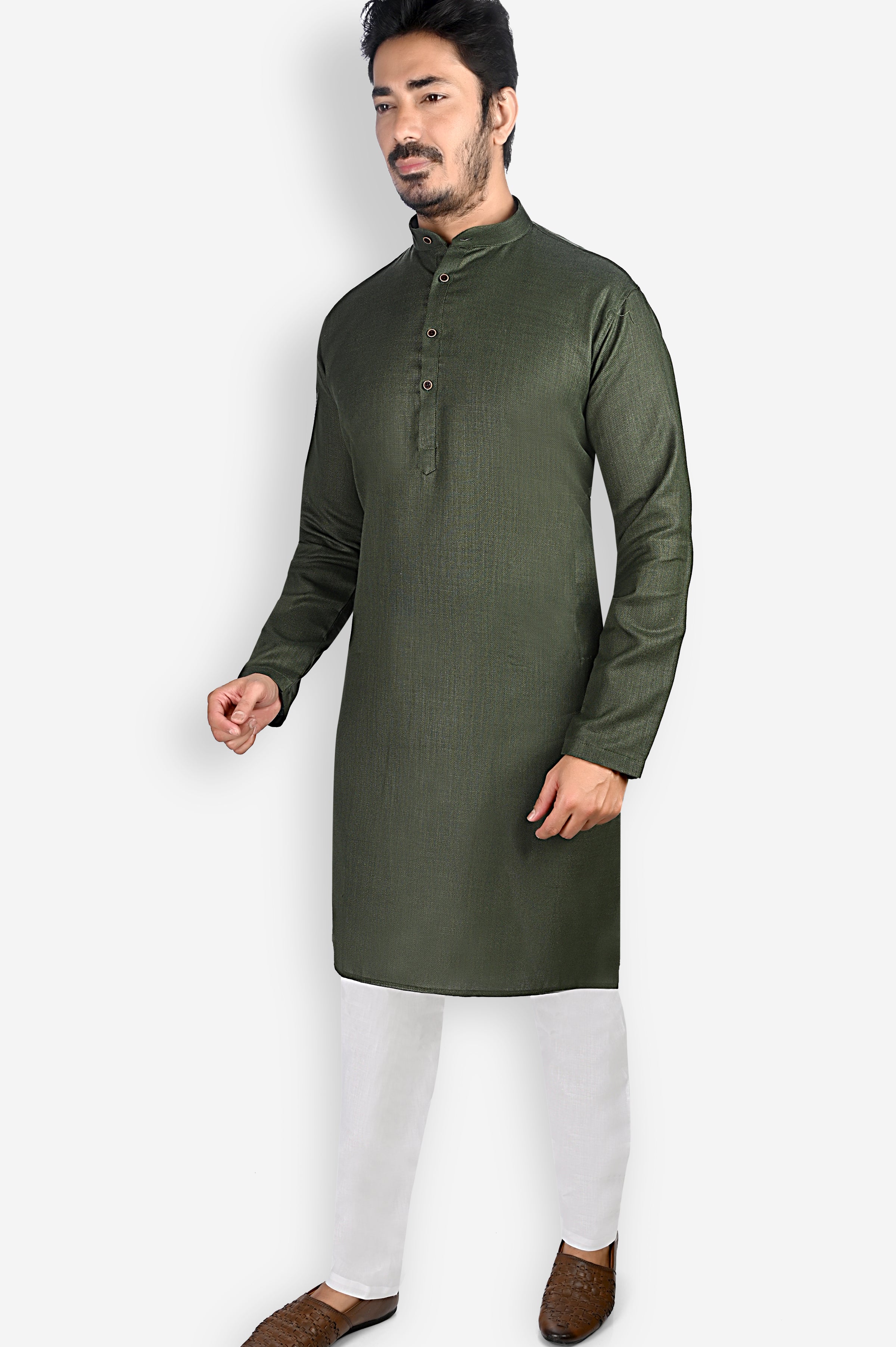 Cotton Kurta for Men - Green | KUDU630183 | DesiQlo