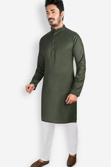 Cotton Kurta for Men - Green | KUDU630183