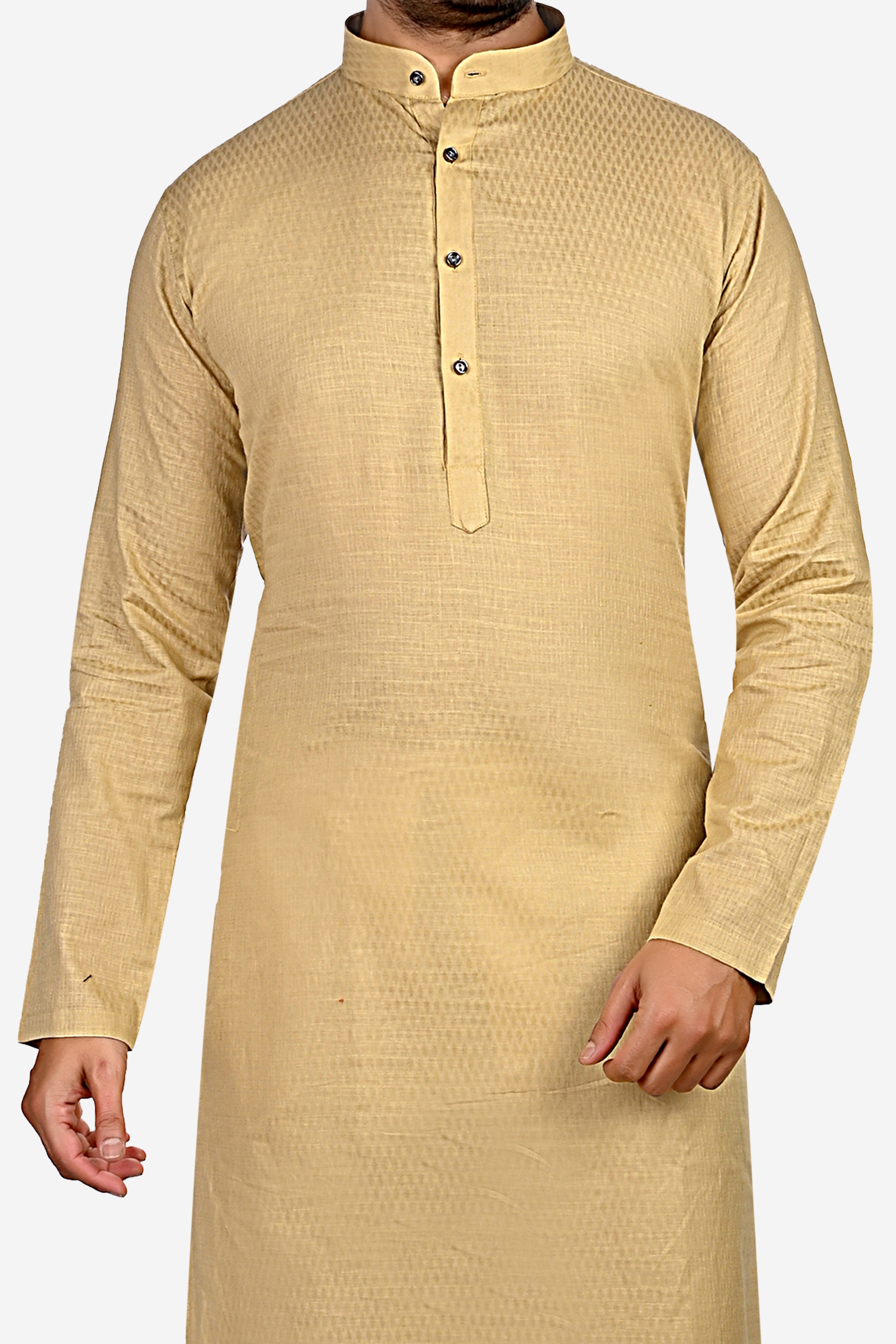 Cotton Kurta for Men - Beige | KPDU780553 | DesiQlo