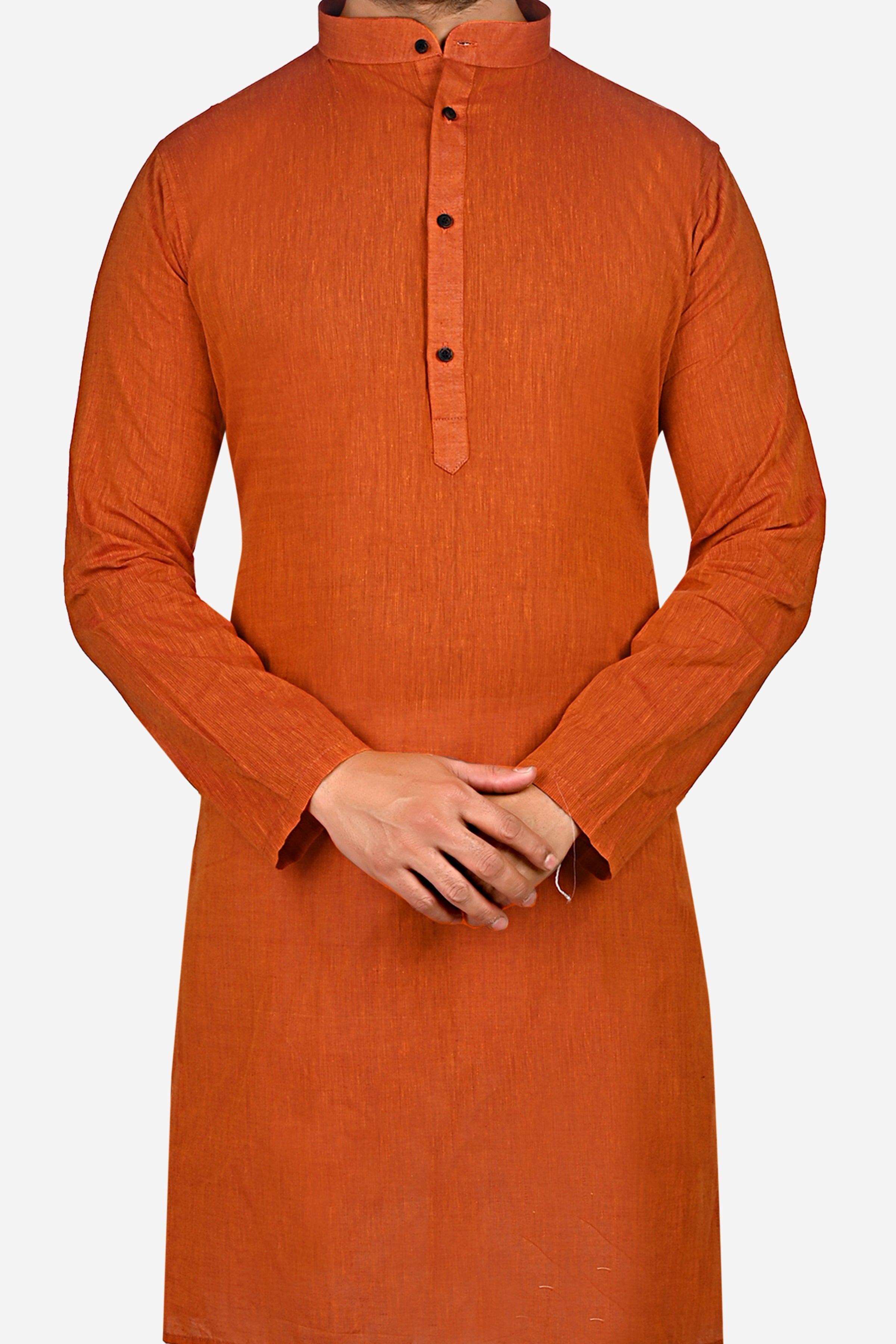 Cotton Kurta for Men - Orange | KUDU570735 | DesiQlo