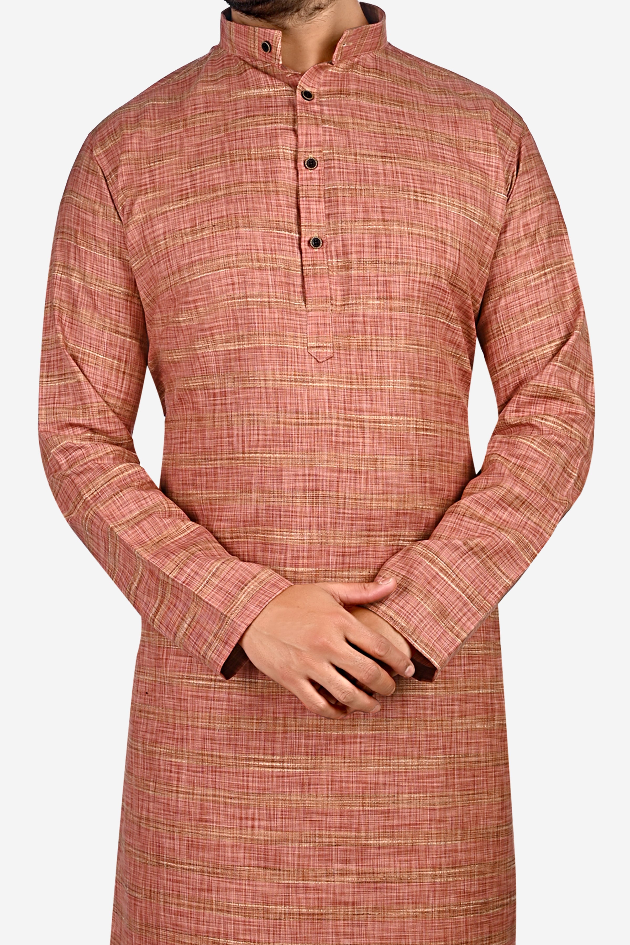 Cotton Kurta for Men - Brown | KPDU822643 | DesiQlo