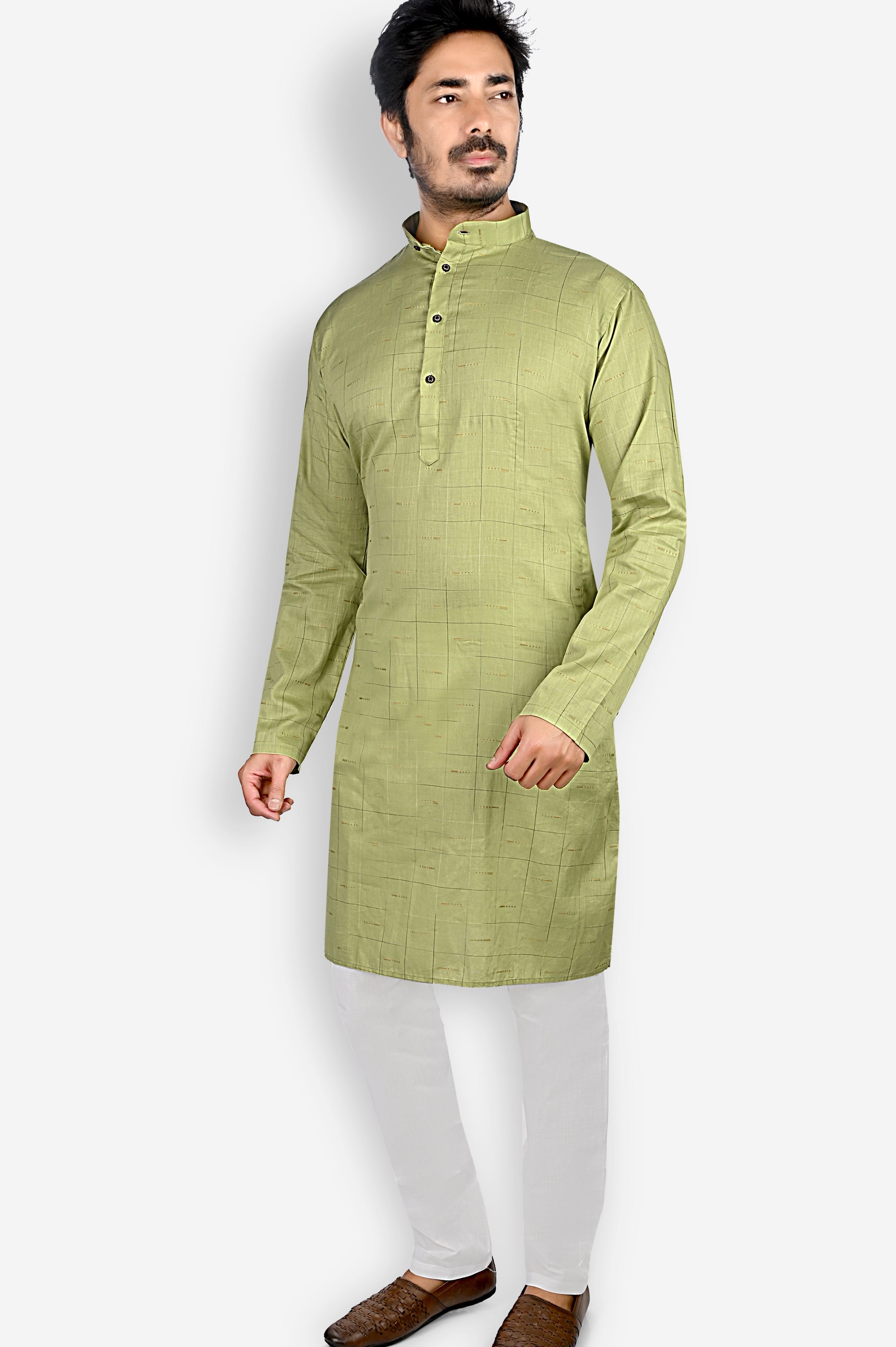 Cotton Kurta for Men - Green | KPDU801263 | DesiQlo