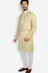 Cotton Kurta for Men - Yellow | KPDU772213