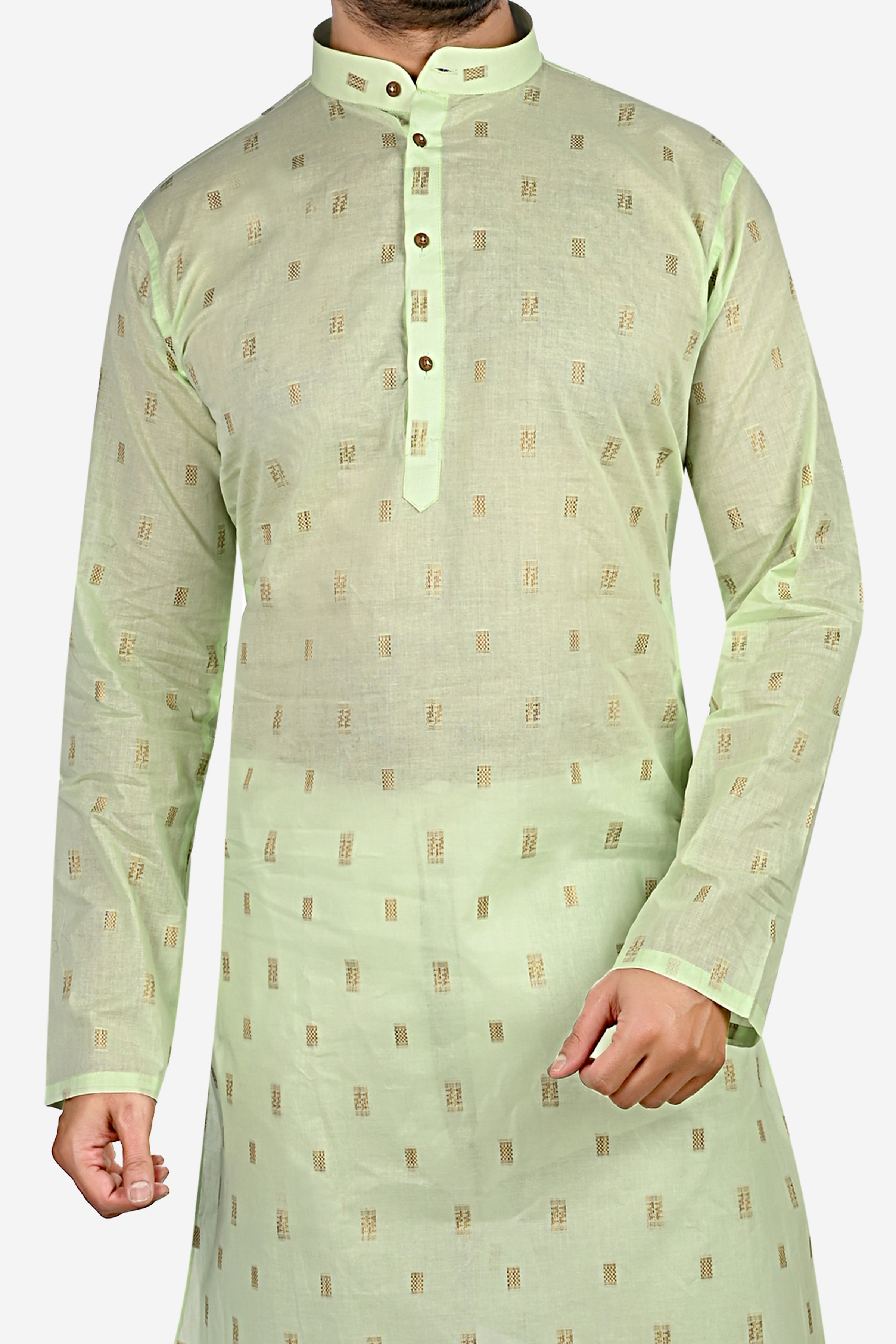 Cotton Kurta for Men - Green | KPDU772223 | DesiQlo