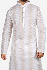 Cotton Kurta for Men - White | KPDU760723