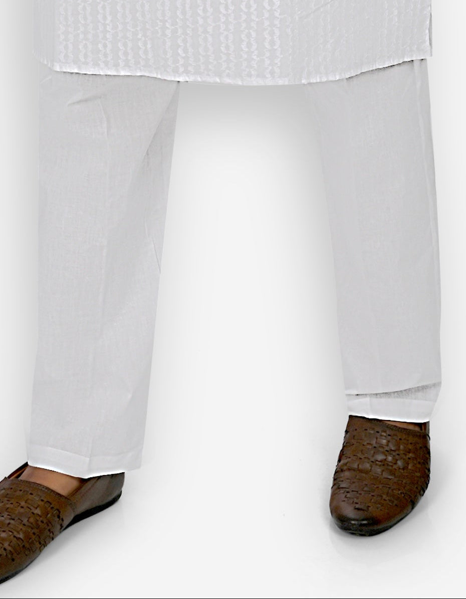 Cotton Pyjama for Men - White | PJSSALWH38 | DesiQlo