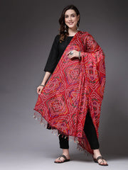 Women's Bandhani Print Silk Blend Dupatta-DUPREDROLI