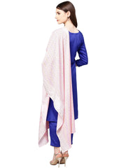 Royal Blue Poly Silk Solid Salwar Suit with Dupatta-AHKUDUPN-Combo-122