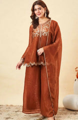 Dupion Silk Kurta Set for Women - Orange | MLWSHKS8884ORG