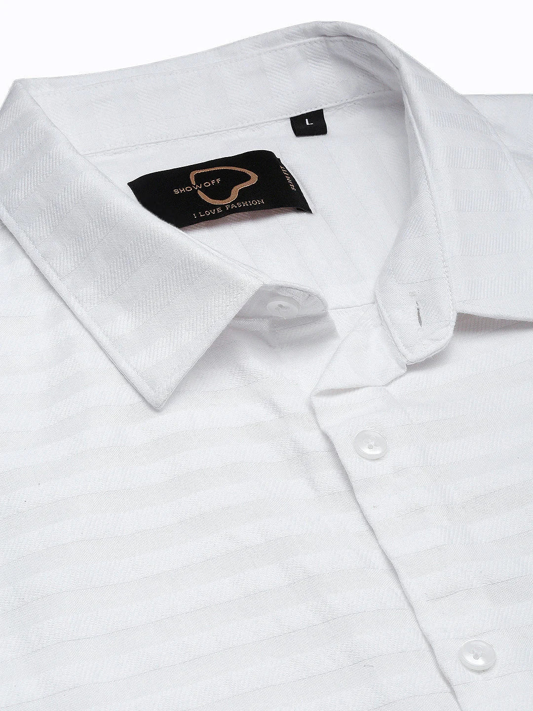 Solid White Slim Fit Mens Shirt | Cotton Shirt by DesiQlo