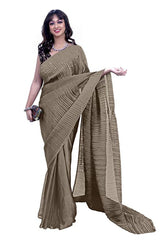 Crepe Saree for Women - Beige | MLWSHSA9145BEI