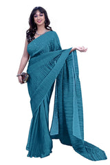 Crepe Saree for Women - Blue | MLWSHSA9146BLU