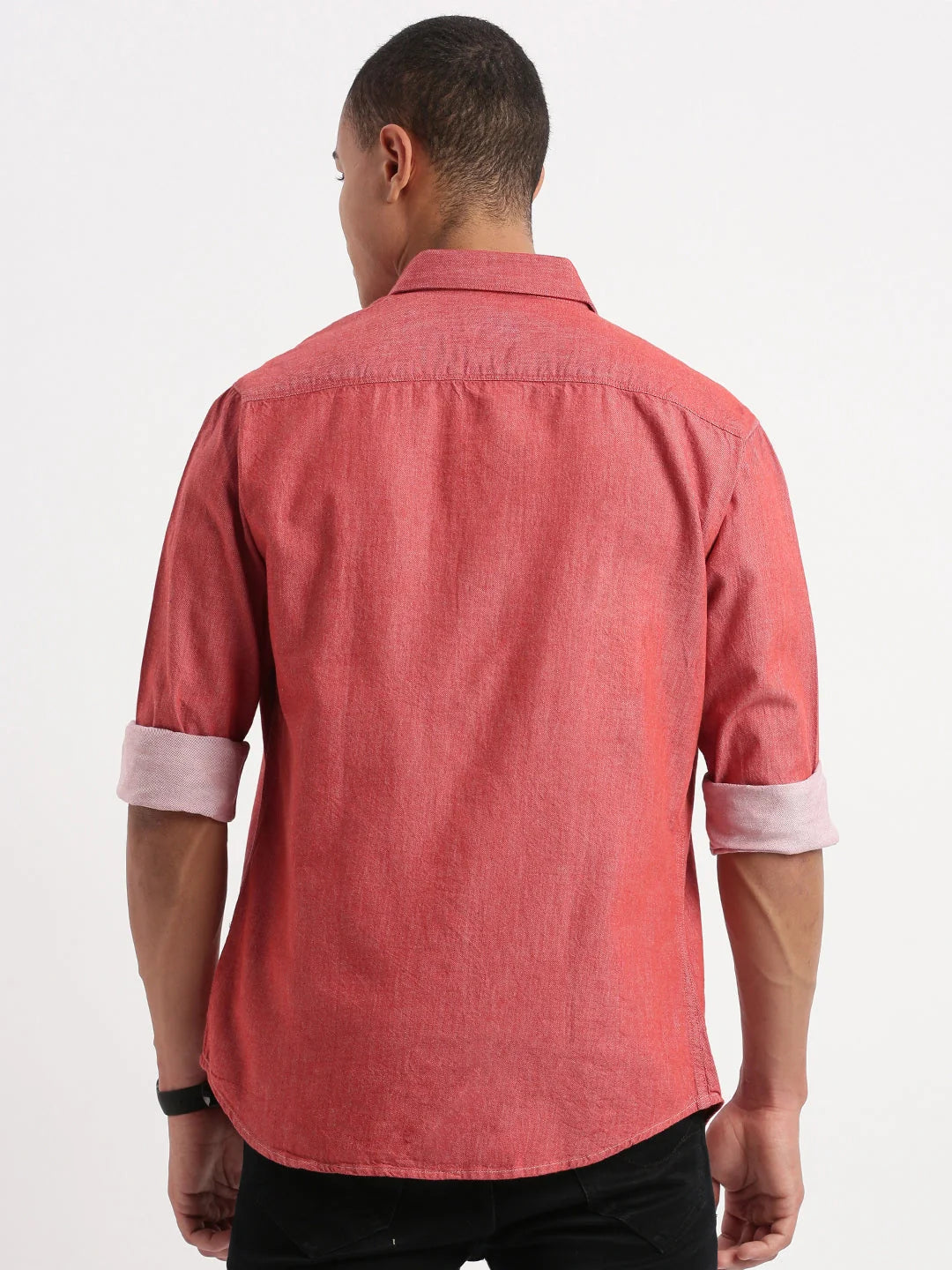Men's Red Solid Cotton Shirt | Stylish Mens Shirt