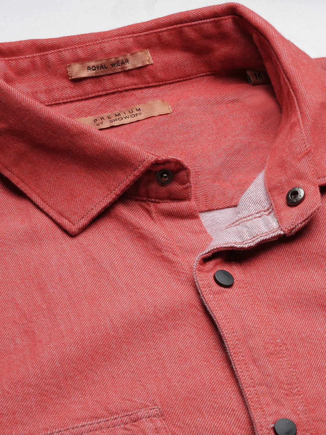 Solid Red Cotton Mens Shirt | Double Pocket Casual Shirt