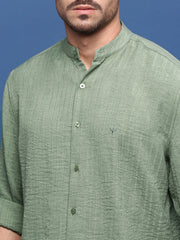 Men Green Solid Slim Fit Shirt-Dude-3259-Green