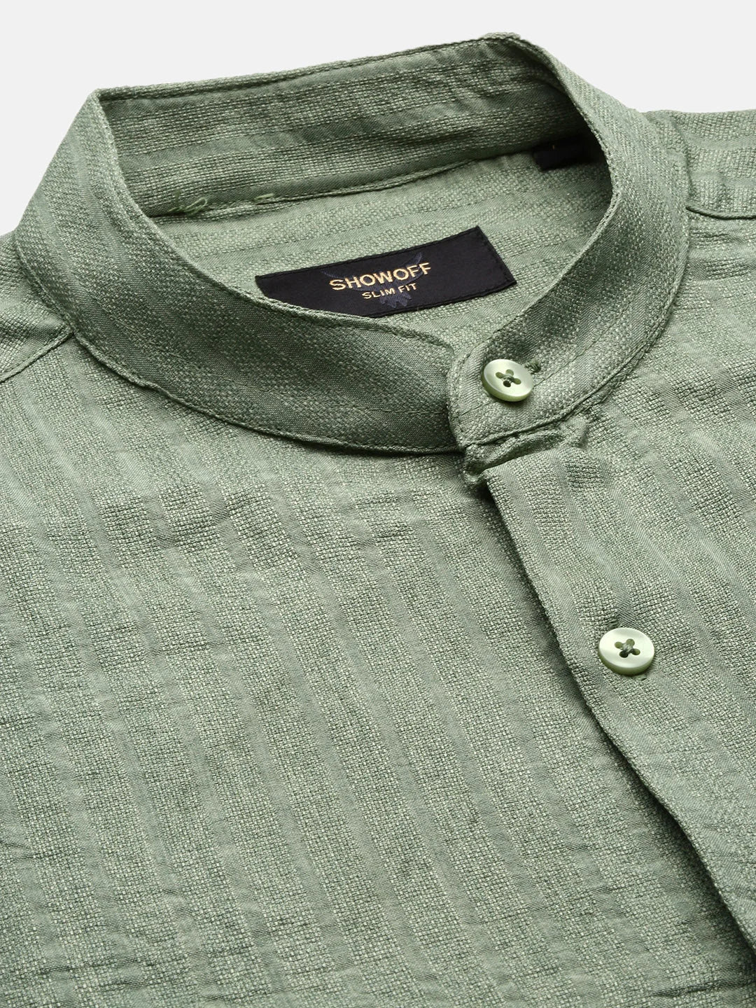 Green Solid Slim Fit Mens Shirt - Cotton Formal Shirts | DesiQlo
