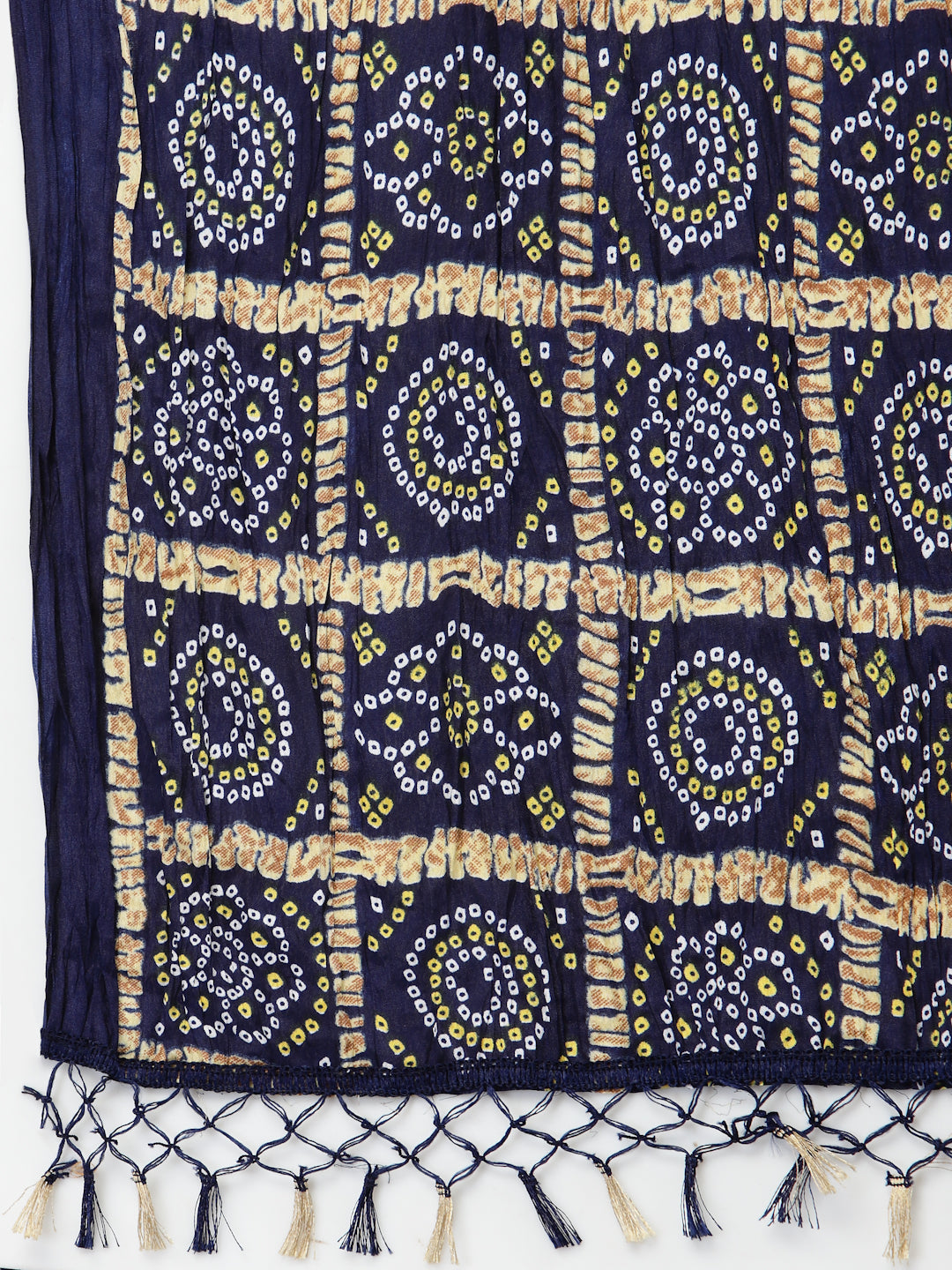 Women's Bandhani Print Silk Blend Dupatta (Dupchokblue) | DesiQlo