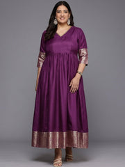 Embellished V-Neck A-Line Ethnic Dresses