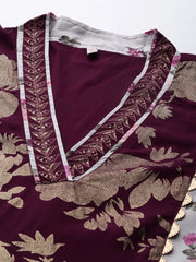 Beige Digital Printed Kurta Palazzo Set-AHKUPZ-COMBO-556