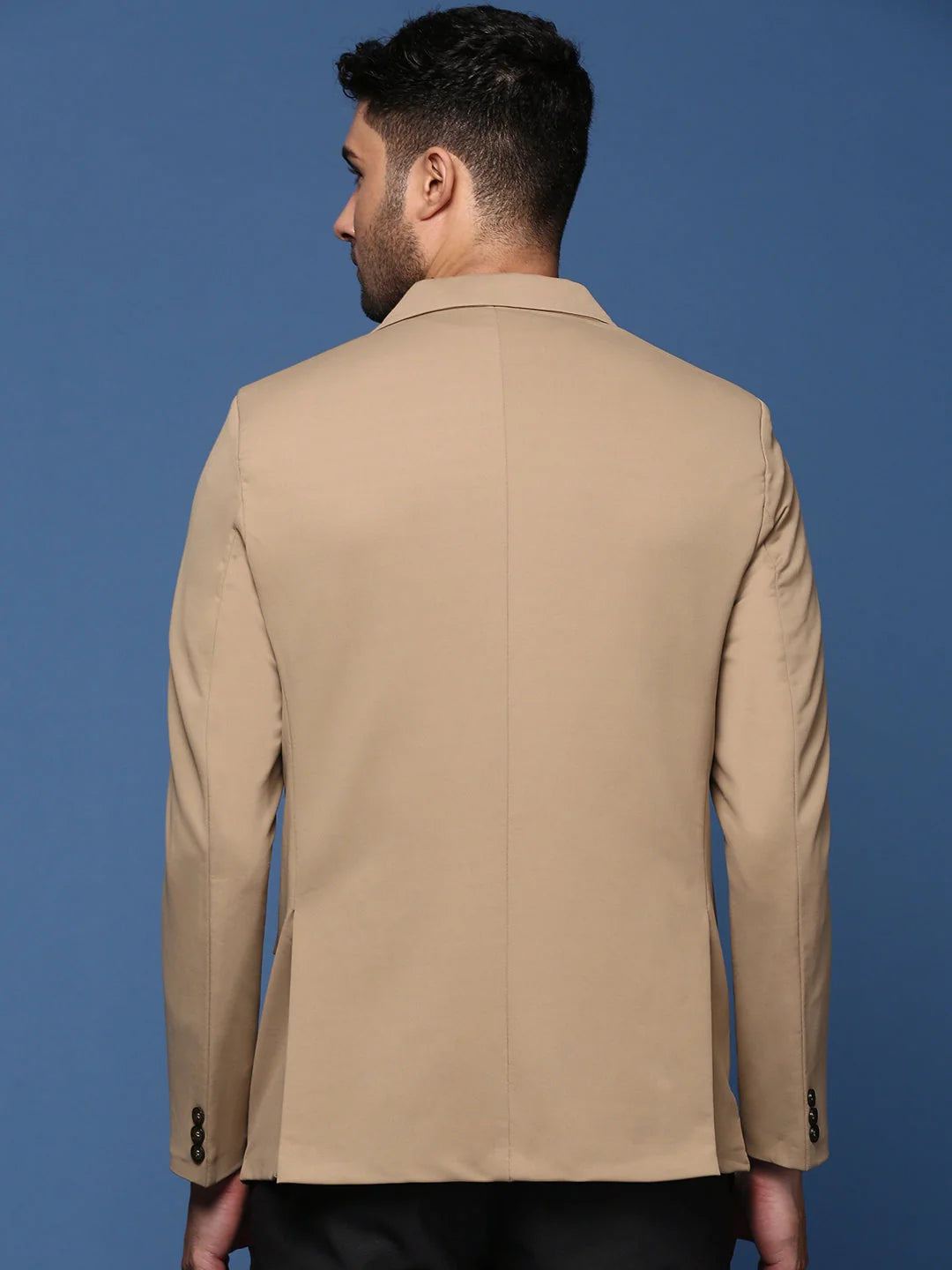 Khaki Slim Fit Blazer - Men's Cotton Nehru Jacket | DesiQlo