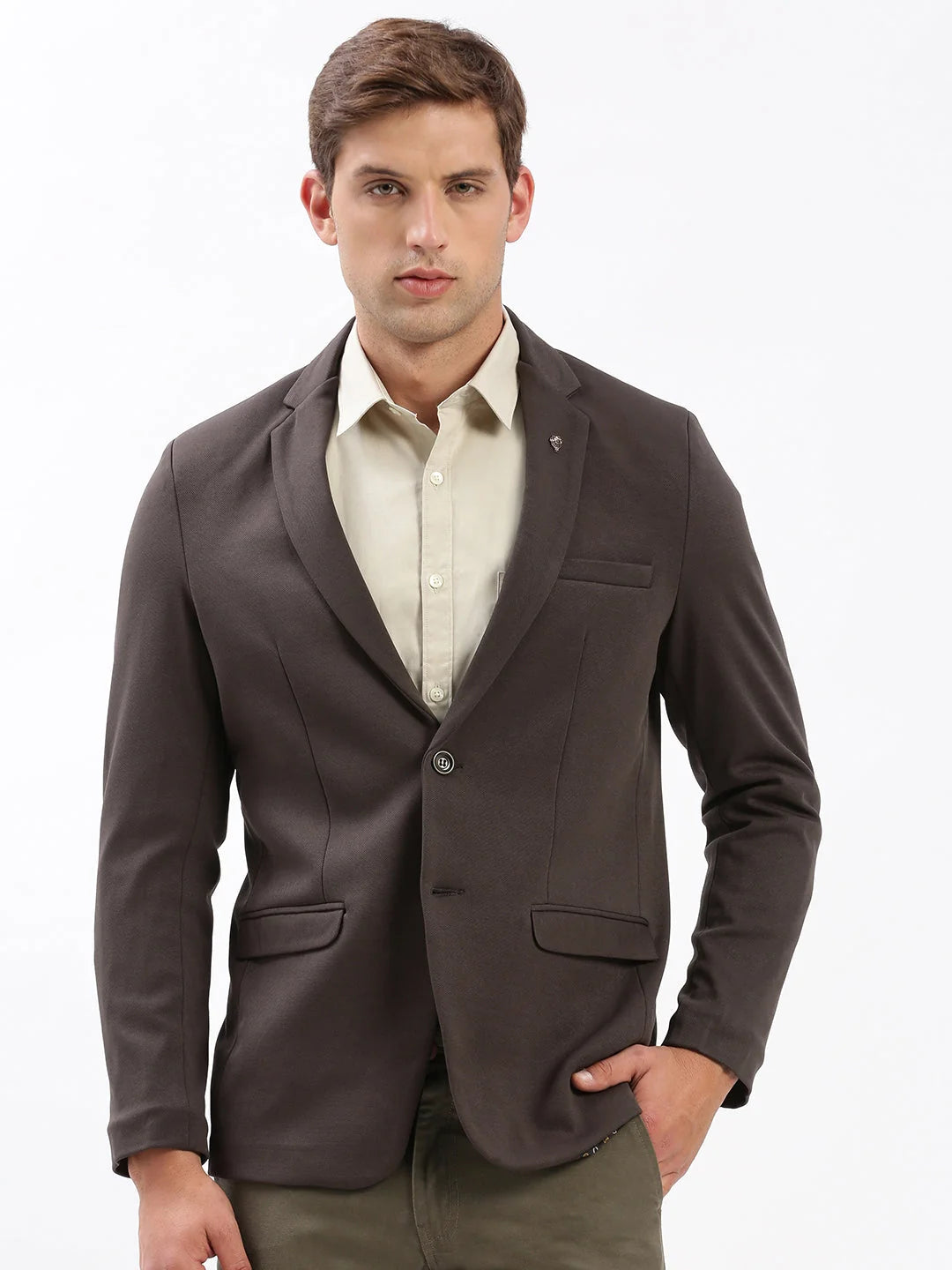 Brown Cotton Blazer - Men's Ethnic Wear Online | DesiQlo