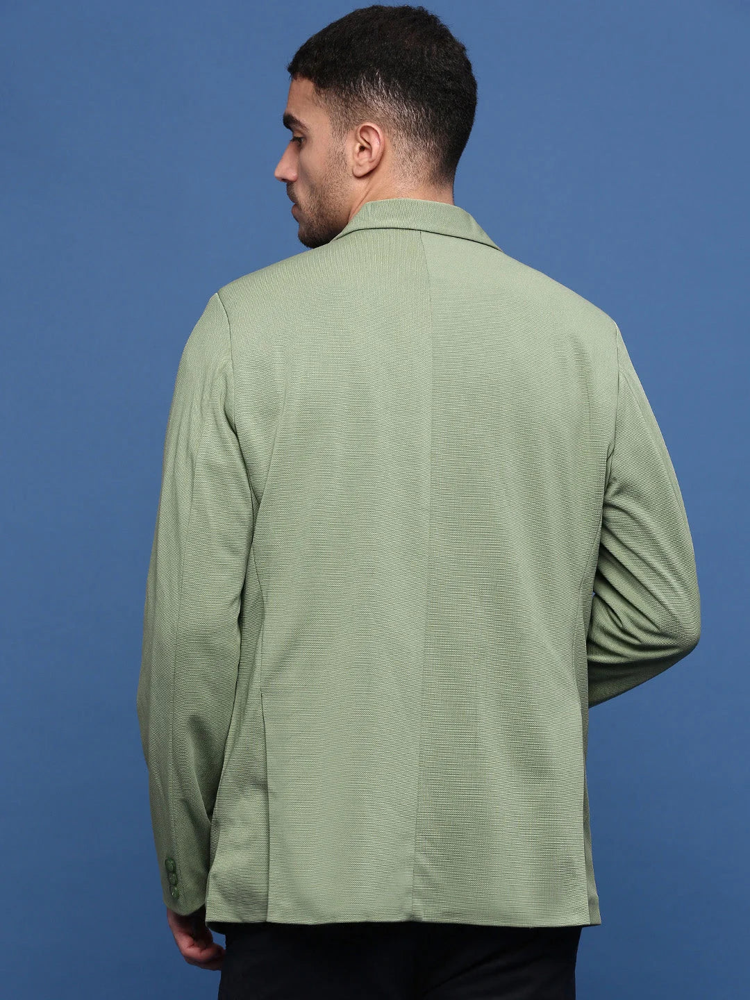 Green Slim Fit Men's Ethnic Wear Blazer | DesiQlo