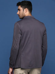 Men Charcoal Slim Fit Single Breasted Blazer-EX-3003-Charcoal