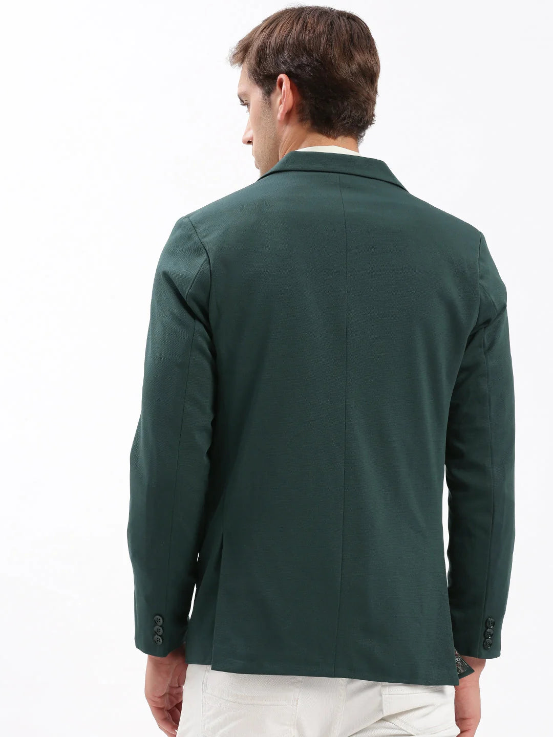 Solid Green Blazer - Men's Ethnic Wear Cotton | DesiQlo