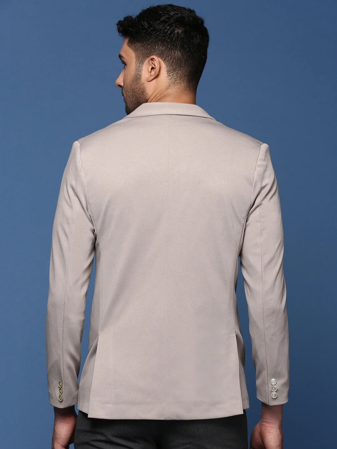 Grey Slim Fit Blazer - Men's Ethnic Nehru Jackets | DesiQlo