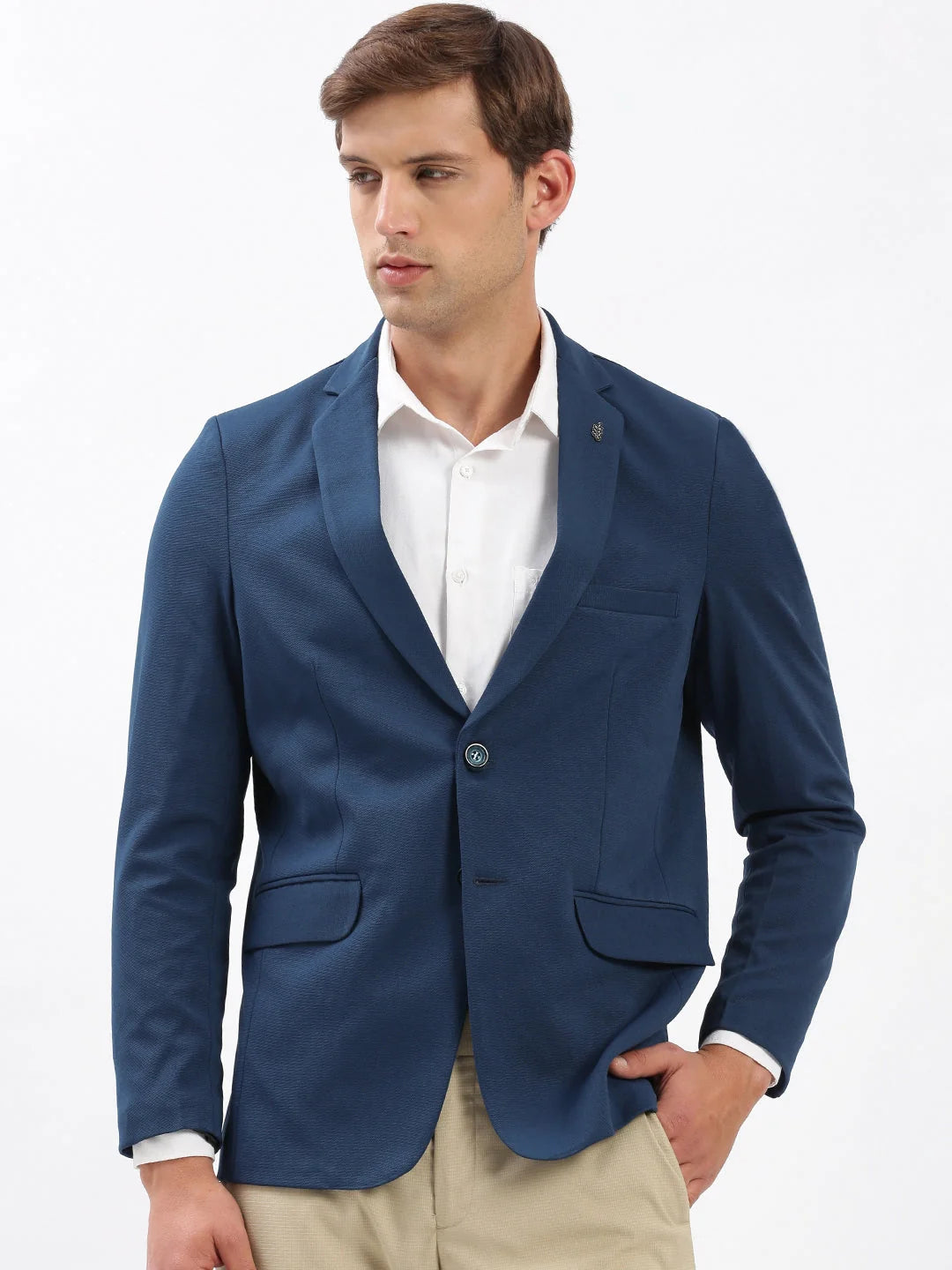 Teal Blazer - Solid Cotton Men's Ethnic Wear | DesiQlo
