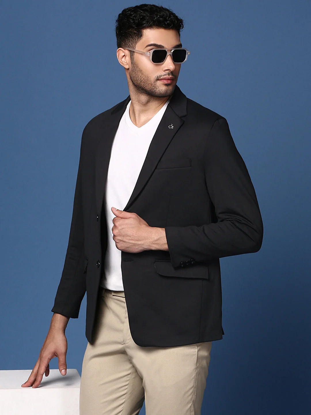 Black Cotton Nehru Jacket - Slim Fit Modi Jacket for Men