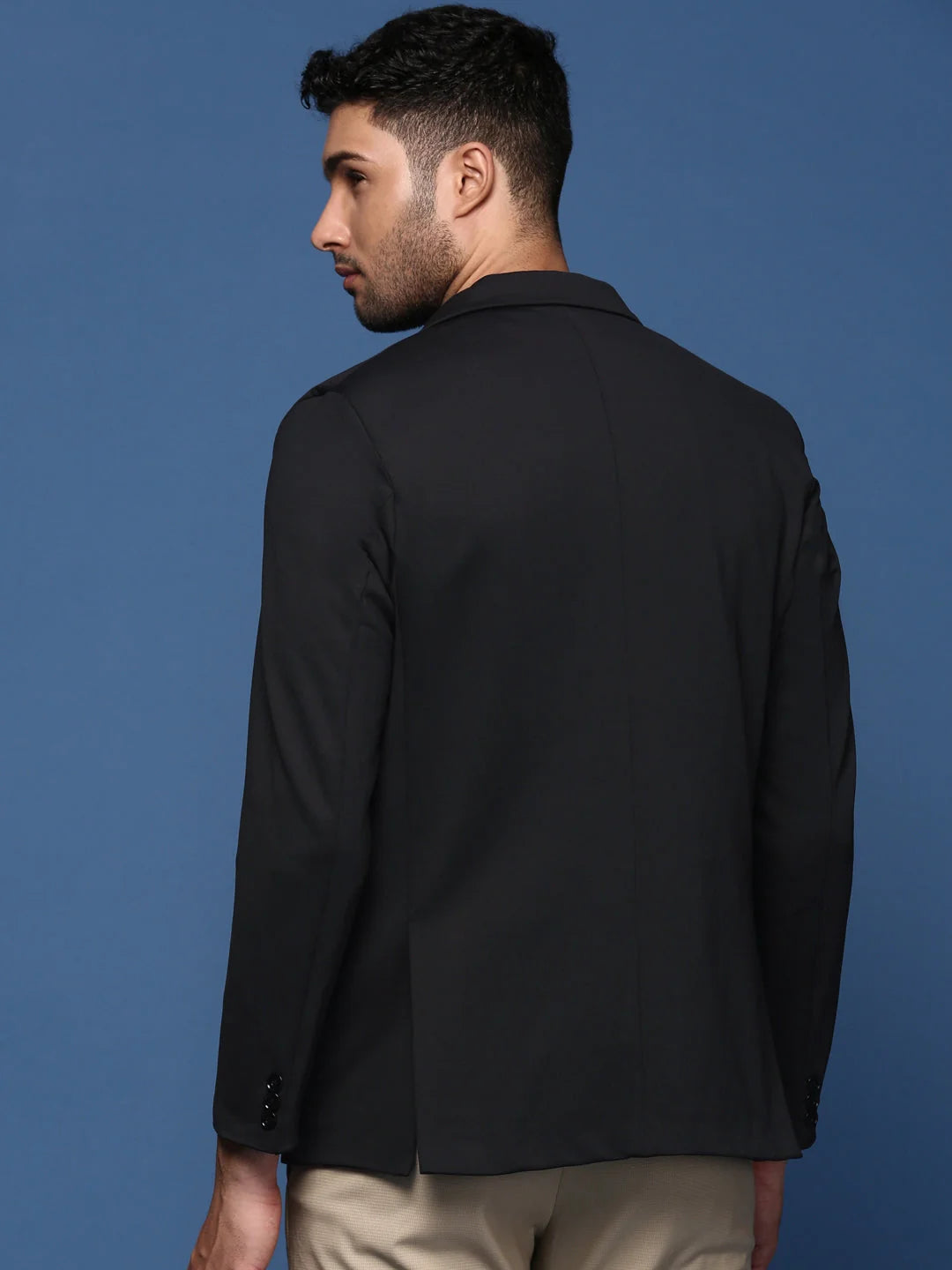 Black Cotton Nehru Jacket - Slim Fit Modi Jacket for Men