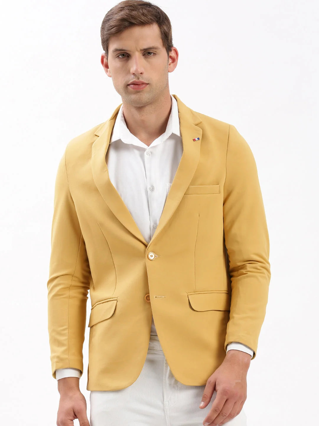 Yellow Solid Men's Blazer | Stylish Modi Jacket Alternative