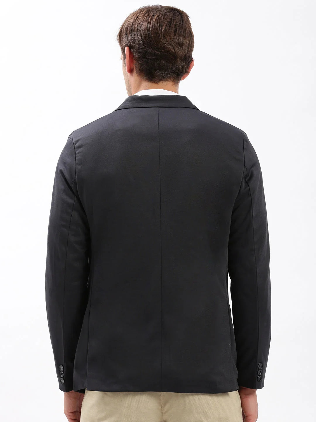 Charcoal Solid Men's Blazer | Modern Ethnic Nehru Jackets