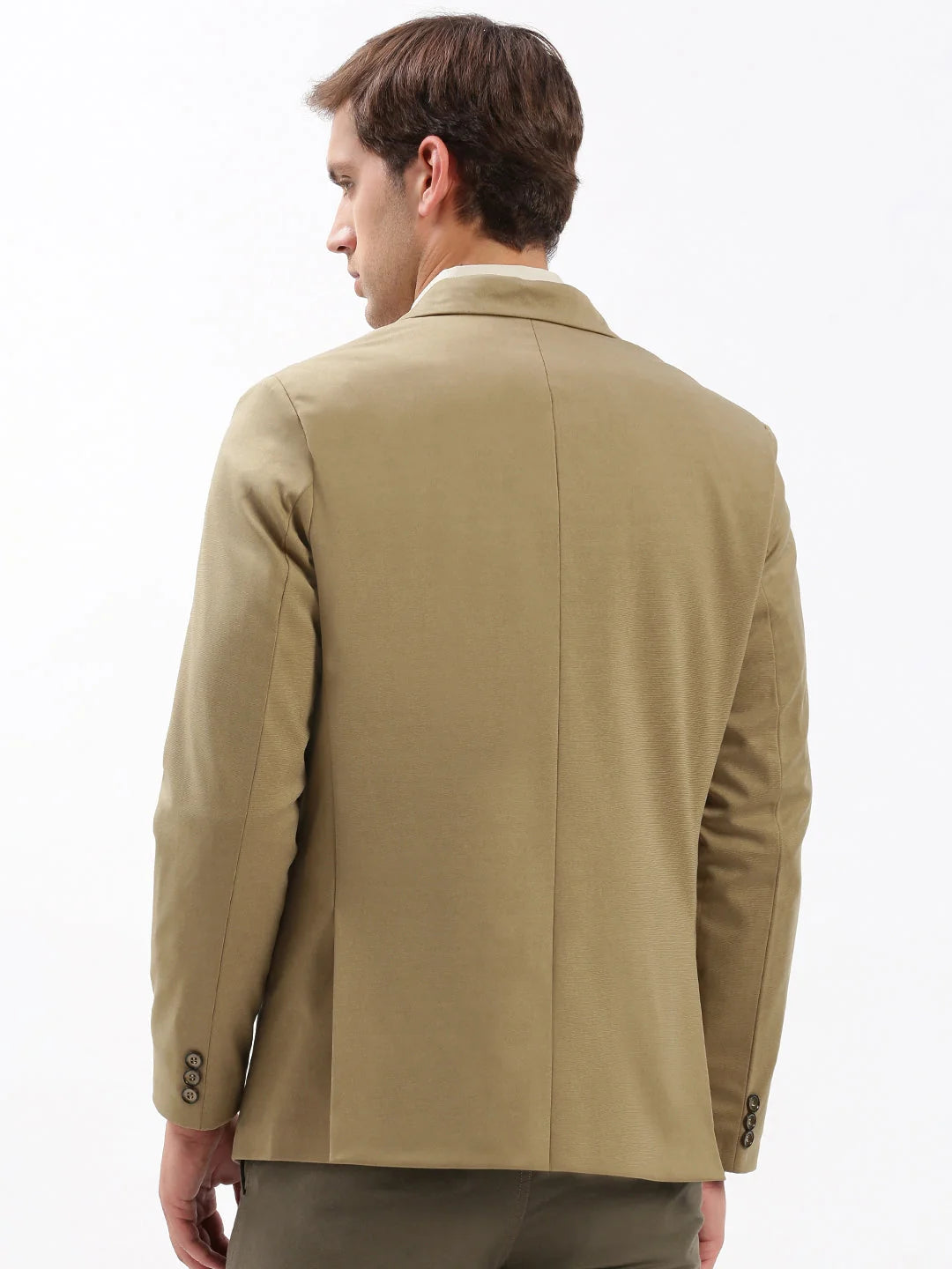 Khaki Solid Cotton Blazer | Modern Men's Ethnic Wear
