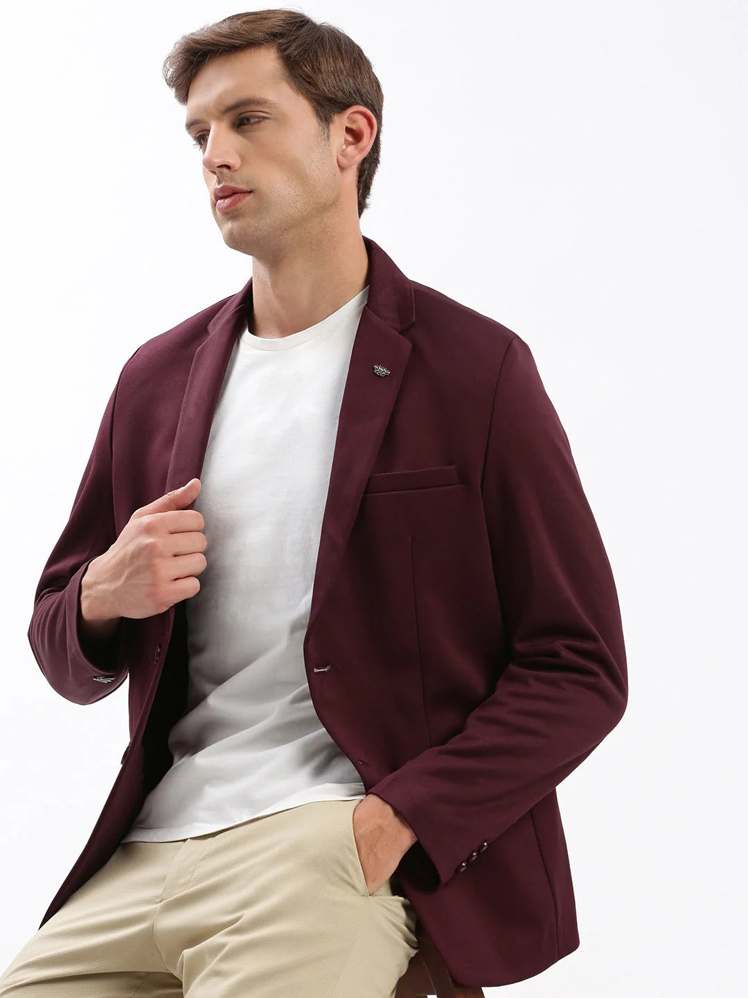 Maroon Blazer: Modern Men's Ethnic Wear Style
