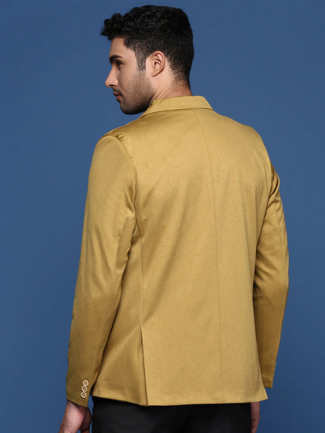 Mustard Slim Fit Blazer - Men's Ethnic Wear & Nehru Collar Style