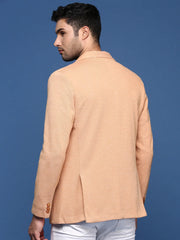 Men Orange Slim Fit Single Breasted Blazer-EX-3021-Orange