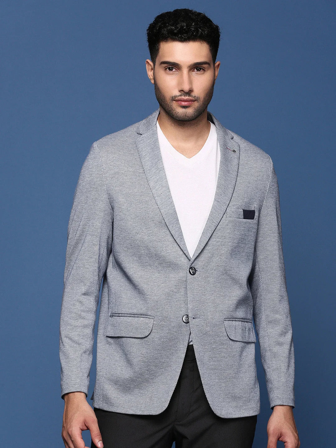 Blue Slim Fit Modi Jacket - Nehru Jackets for Weddings