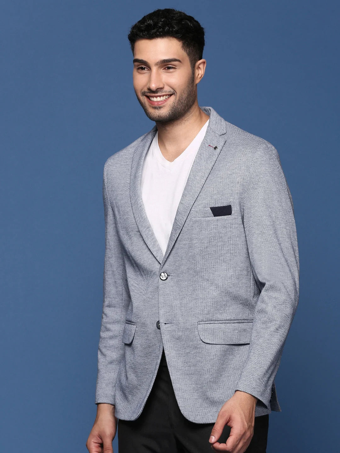 Blue Slim Fit Modi Jacket - Nehru Jackets for Weddings