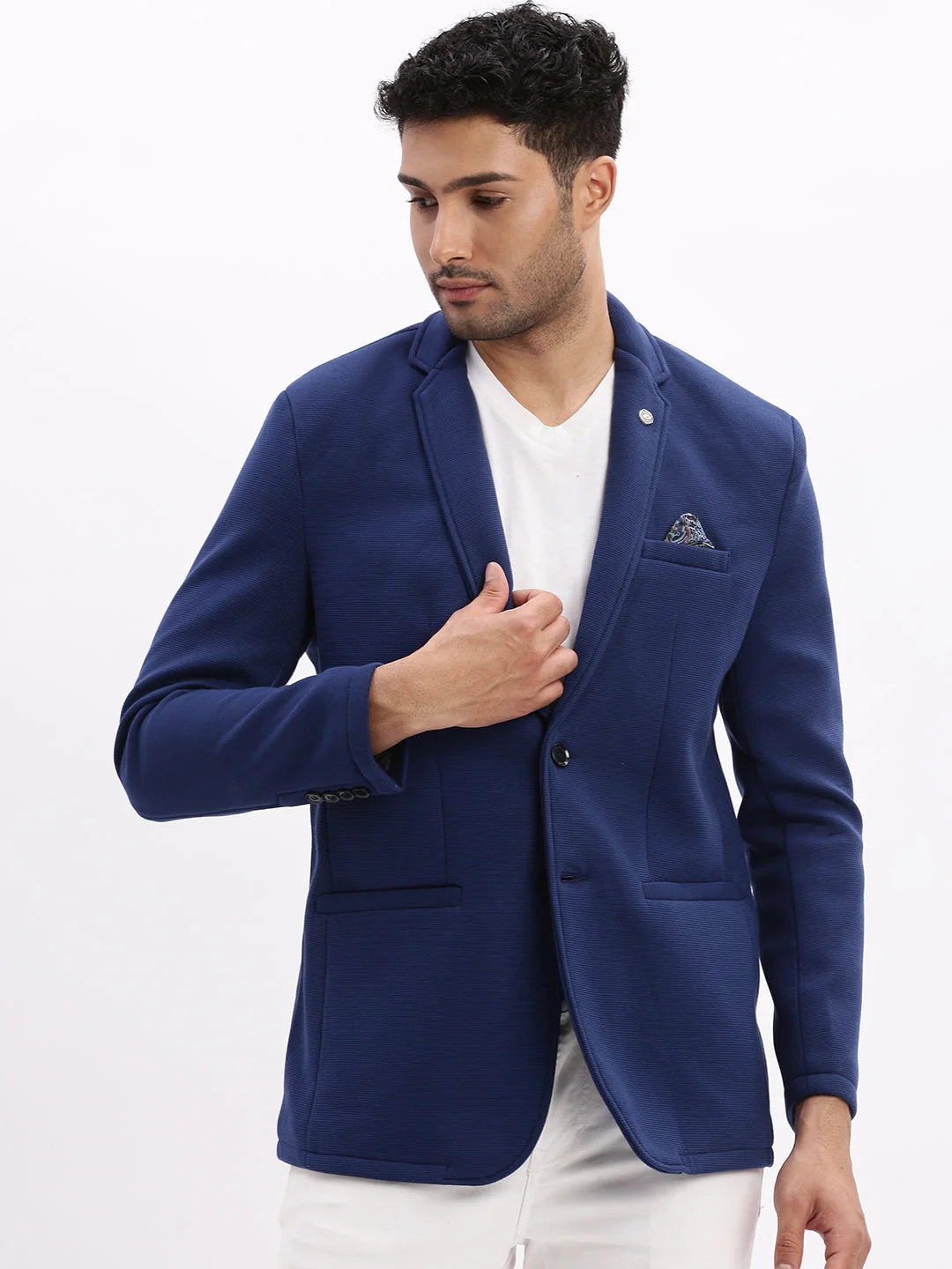 Men's Navy Blazer: Stylish Cotton Ethnic Nehru Jackets | DesiQlo